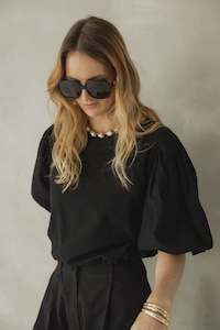 Puff Sleeve Top (black)