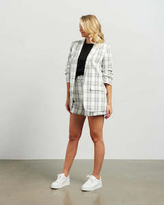 Kennedy Blazer - White Plaid