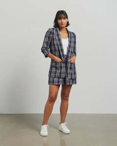 Kennedy Blazer - Ink Plaid