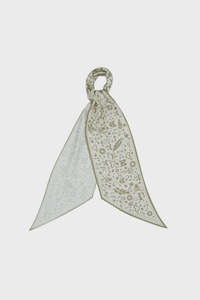 Womenswear: Filigree Sash Scarf - Cream/Olive