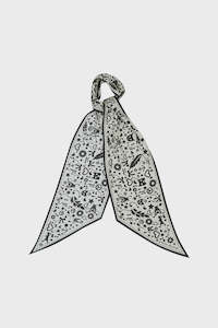 Womenswear: Filigree Sash Scarf - Cream/Black