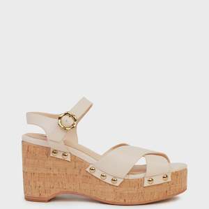 Womenswear: Belle Wedge - Ecru Calf