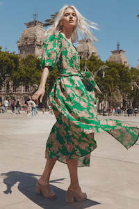 Womenswear: Ebb Dress - K'Gari Palm Green