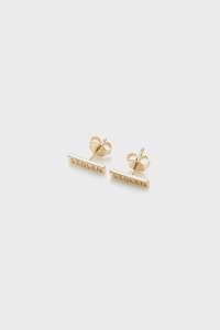 Tiny Stolen Bar Earrings - Gold