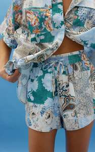 Womenswear: Juniper Short - Cyan Patchwork