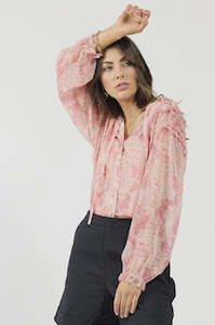 Honor Blouse - Pink Marble