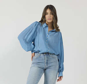 Womenswear: Bristol Blouse - Cornflower