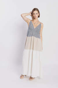 Descend Dress - Navy/Natural/White