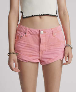 Bandits Low Waist Denim Shorts - Pink Kiss