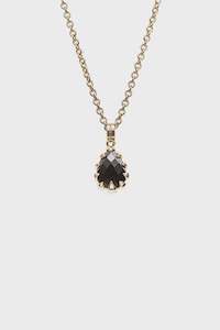 Womenswear: Love Claw Drop Necklace - Gold Plated Onyx