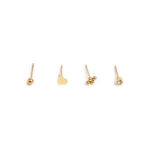 Womenswear: 1047-0024 - Gold Earring 4pc Set