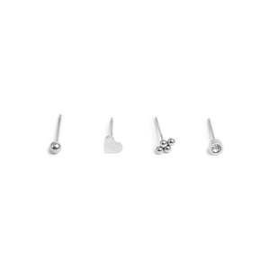 Womenswear: 1047-0025 - Silver Earring 4pc Set