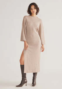 Wistful Knit Turtleneck Midi Dress