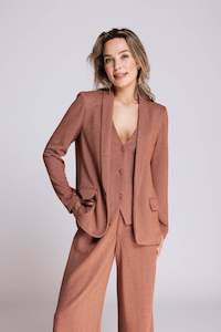 Helen Herringbone Jacket - Tango