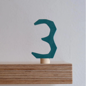 Wooden Number Three Decoration