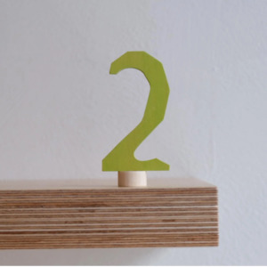 Toy: Wooden Number Two Decoration