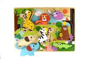 Tooky Toy Wooden Chunky Puzzle - Animal