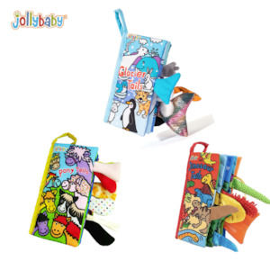 Jollybaby Crinkle Books - Touch and Feel Tails Crinkle Book Fabric Activity Busy…