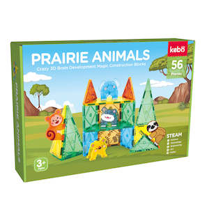 Magnetic Tiles Prairie Animals 56 Pcs Set