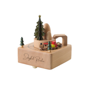 Wooden Christmas Train - Merry Christmas Tune - Music Box