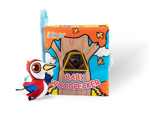 Jollybaby Soft Activity Book with Tethered Toy - Woodpecker