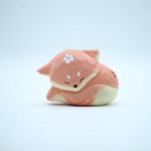 Toy: Hand Carved Wooden Fox - 5cm