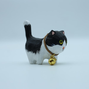 Hand Carved Black Cat - 7cm