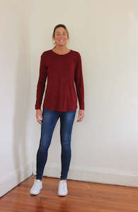 Womenswear: Elle long sleeve tee - Wine