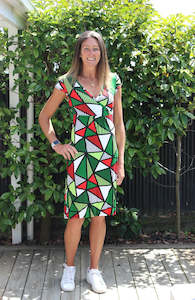 Womenswear: Geo Dress - Green