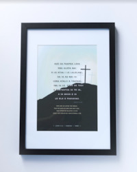 John 3:16 - For God so loved the world, Calvary: Samoan (Black) A4