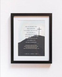 John 3:16 - For God so loved the world, Calvary: Samoan (Black) tabletop