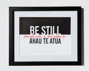 Psalm 46:10 - Maori: Be Still (Black) Table Top