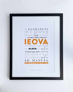 Numbers 6:24-26 - Samoan - Blessing on You (Black) A3