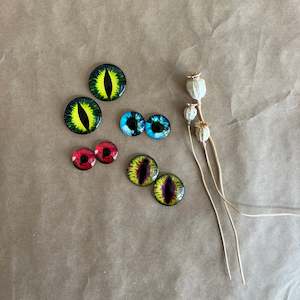 DIY CRAFT ~ GLASS DRAGON EYES ~ 8 PACK