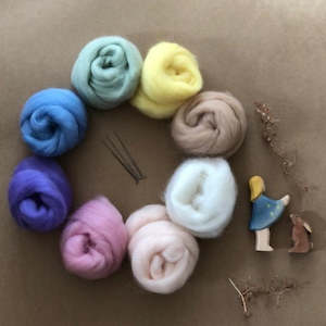 CHILDS NEEDLE FELTING KIT ~ 8 COLOUR ~ PASTEL