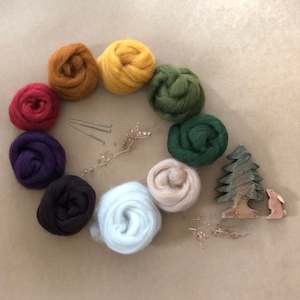 CHILDS NEEDLE FELTING KIT ~ 9 COLOUR ~ EARTH RAINBOW