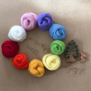 CHILDS NEEDLE FELTING KIT ~ 9 COLOUR ~ RAINBOW