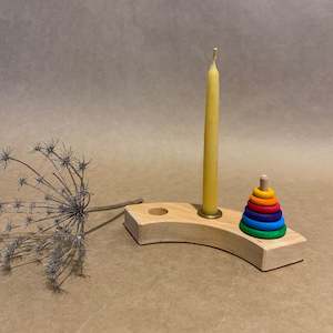 Rainbow Stacking Tower ~ Celebration Ring Decoration ~ Grimms