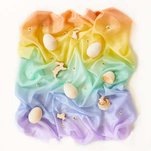 Toy: SOFT PASTEL RAINBOW PLAYSILK ~ SARAH'S SILKS