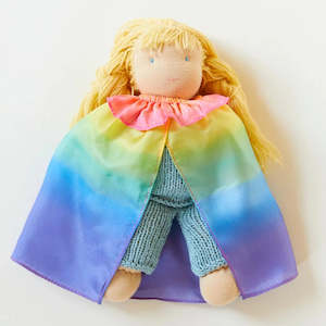 DOLL SIZE CAPE ~ RAINBOW ~ SARAH'S SILKS