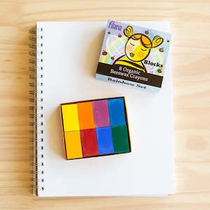 FILANA ~ ORGANIC BEESWAX CRAYONS ~ BLOCK ~ RAINBOW 8 BOX