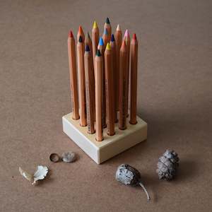 WOODEN PENCIL HOLDER ~ 16 holes