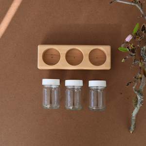 WOODEN PAINT TRAY SET ~ 3 HOLES