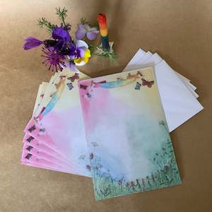 SPRING RAINBOW NOTE PAPER SET ~ WILDED FAMILY