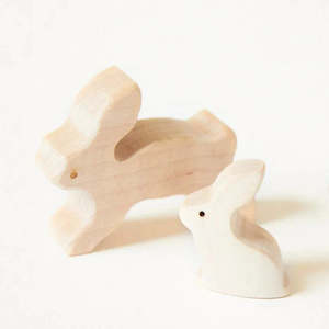 WOOD EASTER BUNNY RABBIT ~ BABY ~ SARAH'S SILKS