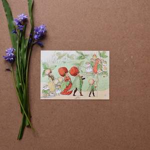 ELSA BESKOW ~ POSTCARD ~ KING & QUEEN STRAWBERRY