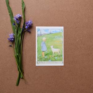 Toy: ELSA BESKOW ~ POSTCARD ~ BOY & LAMB