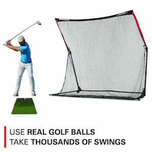 Rukket Golf: Rukket SPDR Portable Driving Range Net With Side Barriers + Tri-Turf Mat