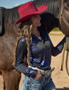 Cowgirl Tuff Pullover Button Up Shimmer Shirts