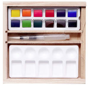 Jasart Byron Watercolour Mini Wooden Box 16 pc Set